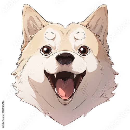 happy dog mascot head cartoon no bg