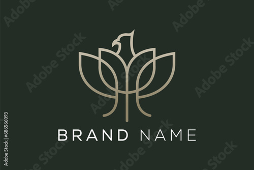 Eagle and Flower Logo