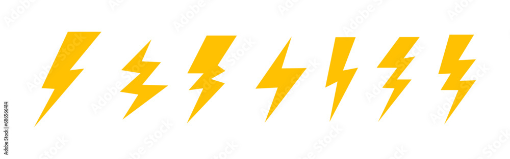 lightning bolt flash vector illustration set lightning bolt flash vector illustration set