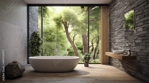 Bathroom at home in loft style with designer renovation. © Nataliya
