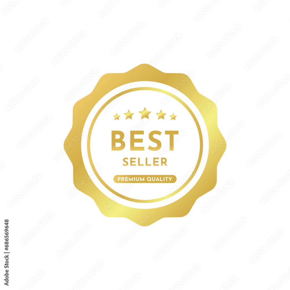 Best seller gold logo design vector template Best seller gold logo design vector template