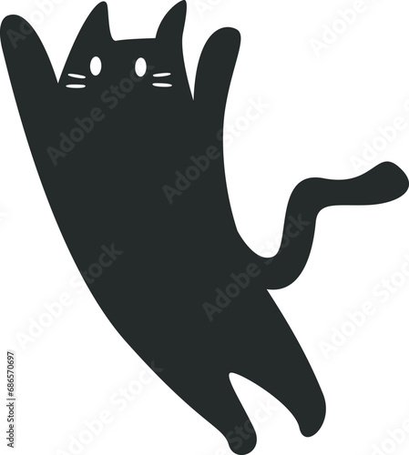Cute Black Cat Illustration 