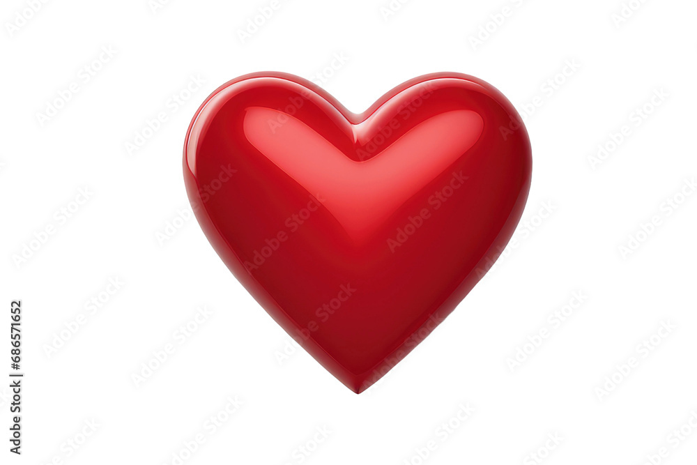 a high quality stock photograph of a single red heart symbol isolated on a white background