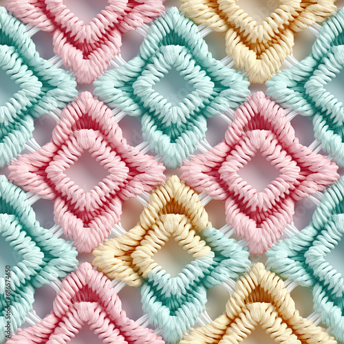 Seamless abstract pastel crochet pattern