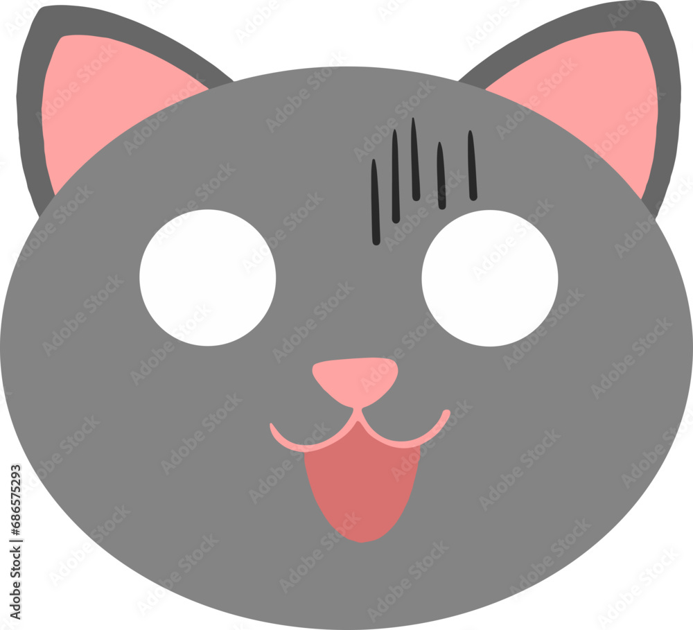 Cat shocked expression illustration Cat shocked expression illustration
