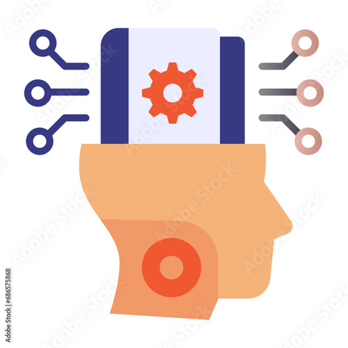 biological brains Installation vector icon design, predictive modeling or adaptive control symbol, artificial intelligence sign, deep learning stock illustration, Neuromorphic engineering concept photo