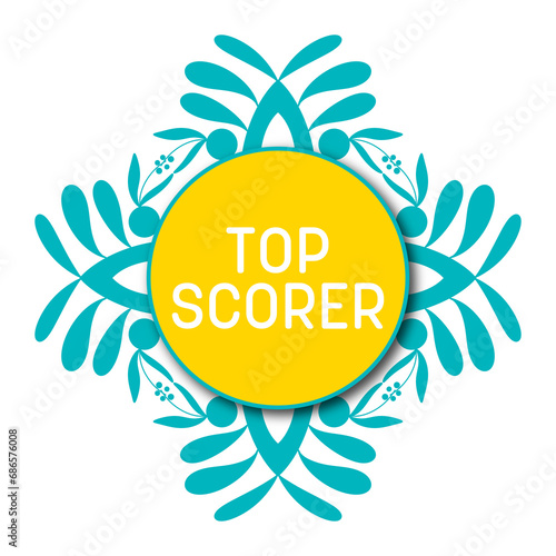 Top Scorer Turquoise Yellow Design Element Circular Text  photo