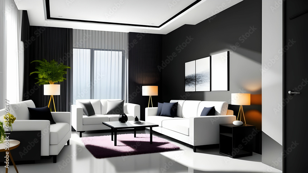 Fototapeta premium interior of modern living room