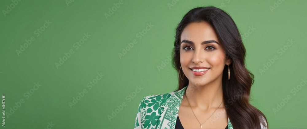 Fototapeta premium Beautiful Moroccan good woman nice fashion half body eye contact