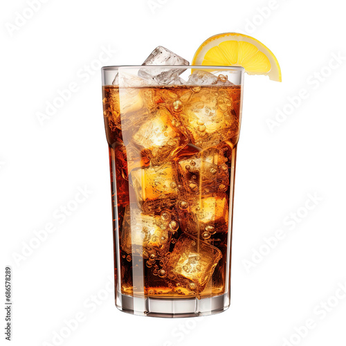 A glass of ice cola