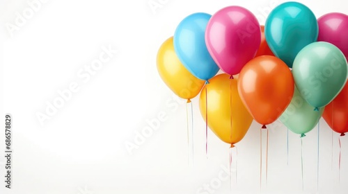 Elevate your designs with a set of vibrant balloons on a clean white background