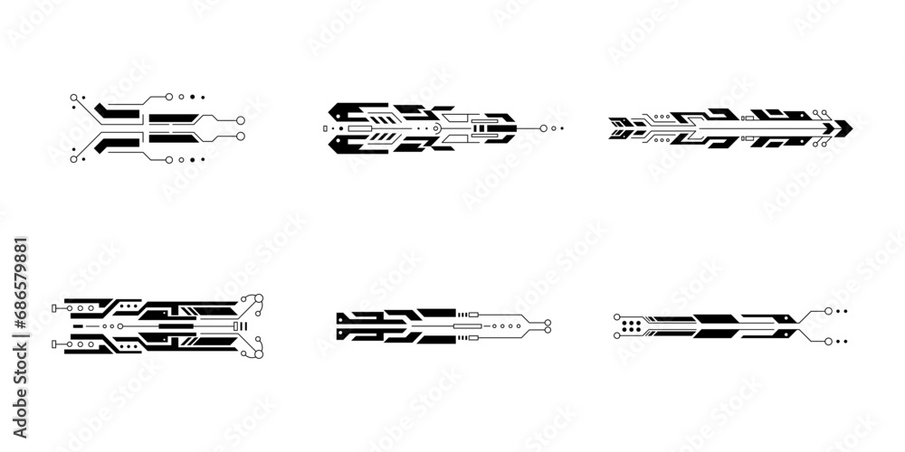 Cyberpunk futuristic element set. Vector illustration Cyberpunk futuristic element set. Vector illustration