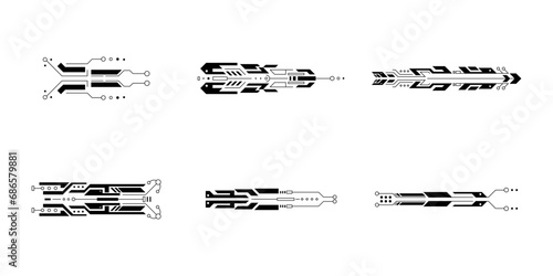 Cyberpunk futuristic element set. Vector illustration