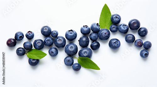Creative layout made of blueberry on white background