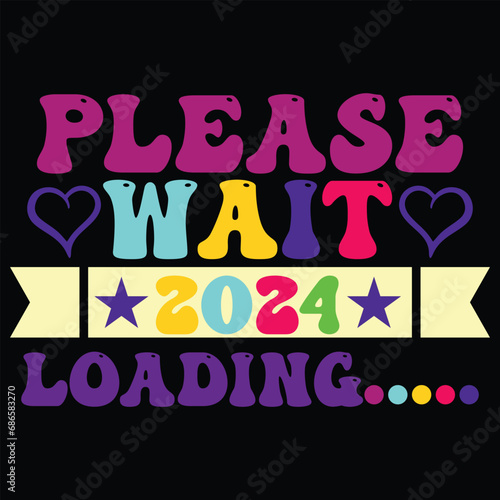 Print please wait 2024 loading illustration.