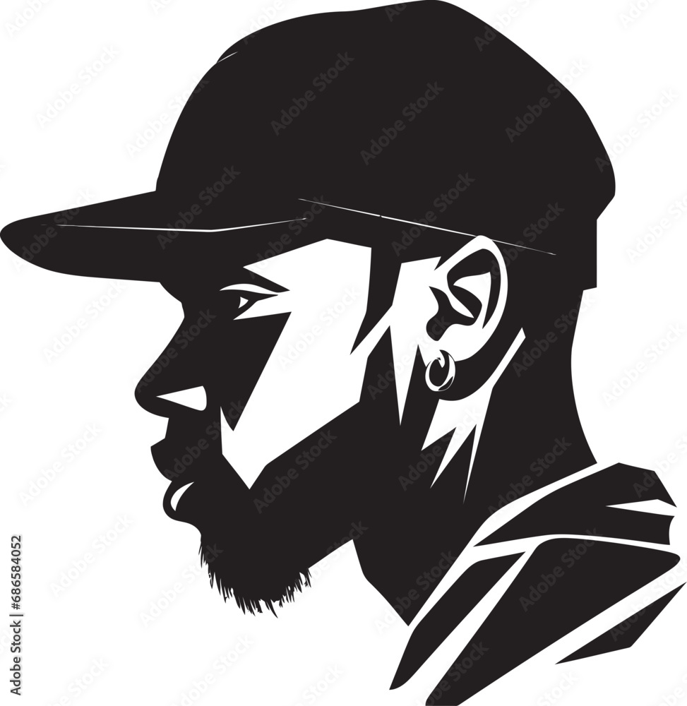 Cap tivating Trends Sunglasses Vector Logo Design Shaded Silhouette Man in Cap Vector Logo Magic