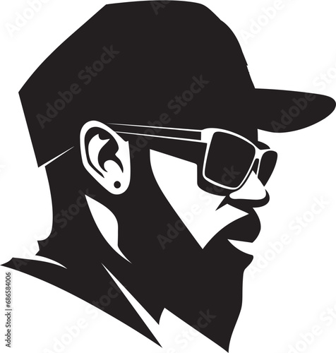 Shady Chic A Mans Vector Logo with Cap Swagger Cap ture the Moment Vector Logo with Sunglasses Flair