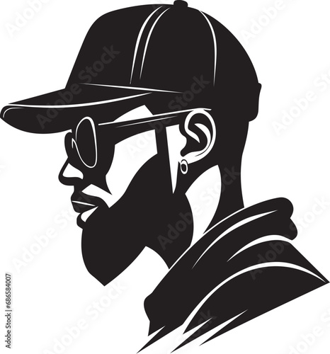 Urban Swagger Man in Cap Vector Logo Extravaganza Sunny Side Style A Vector Logo with Cap and Shades