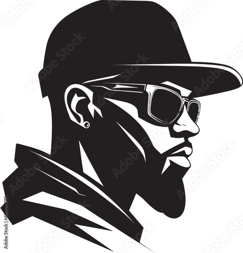 Cap Carnival Sunglasses Vector Logo Fiesta Shady Chic A Mans Vector Logo with Cap Swagger