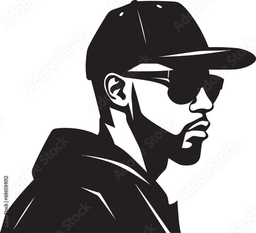 Sunlit Swagger Man in Cap Vector Logo Magic Cap tivating Design Vector Logo of Sunglasses Sleekness