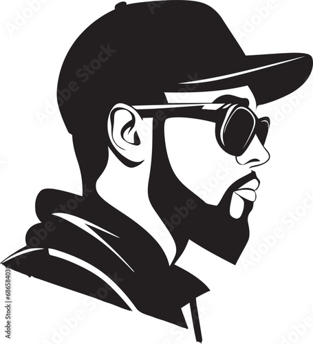 Cap and Beyond Vector Logo Brilliance in Sunglasses Urban Swagger Man in Cap Vector Logo Extravaganza