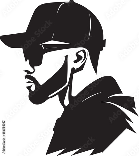 Shady Chic A Mans Vector Logo with Cap Swagger Cap ture the Moment Vector Logo with Sunglasses Flair