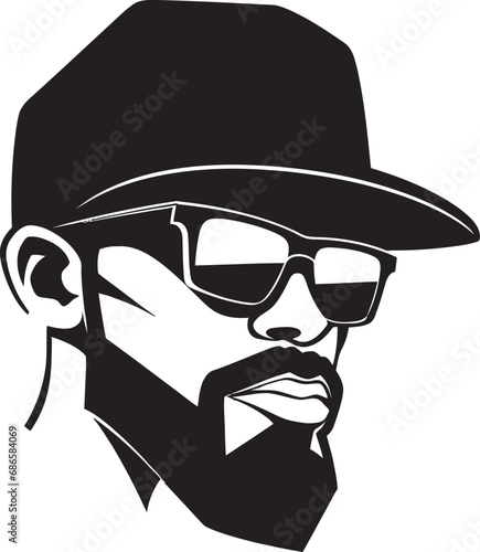 Sunny Strut Vector Logo Design of a Stylish Man Chic Caps and Shades A Vector Logo Symphony