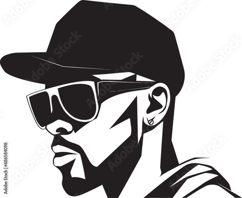 Urban Cool Man in Cap and Sunglasses Vector Logo Delight Cap it Cool A Vector Logo of Sunglasses Swagger