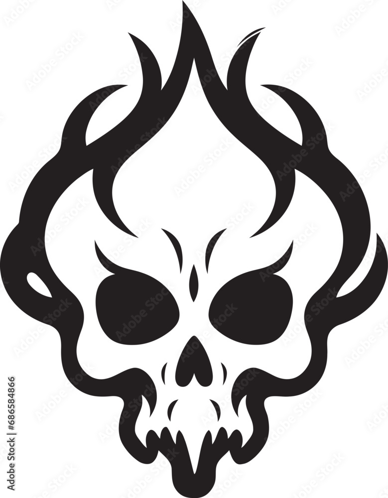 Etheric Enigma Black Logo with Cloudy Skull Nebula Nectar Cloud Shaped Skull Emblem Design