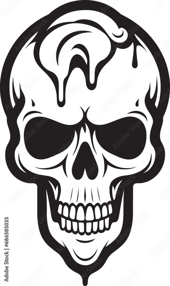 Fototapeta premium Icy Intrigue Ice Cream Cone Skull Logo Vector Cone of Cryptic Chills Black Skull Insignia