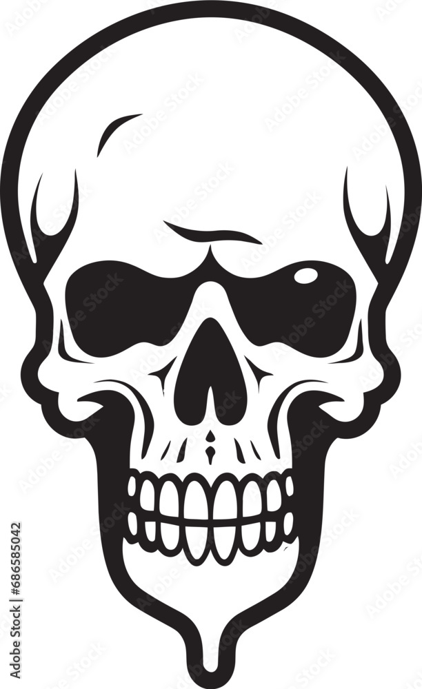 Fototapeta premium Cryptic Cones Skull in Ice Cream Cone Logo Arctic Apparition Black Logo with Skull Cone