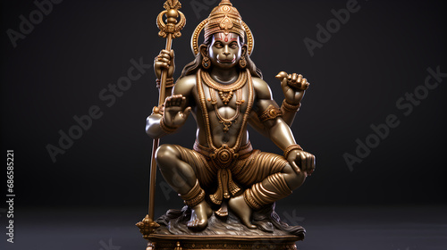 Fotografie, Obraz Lord Hanuman Statue in various poses, generative AI