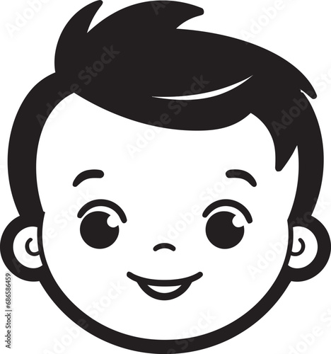 Mini Mischief Black Child Icon in Vector Dainty Daydreams Small Child Black Vector Logo