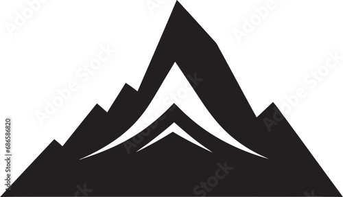 Volcanic Vortex Black Icon for Mountain Majesty Lava Loom Vector Logo for Volcanic Peaks in Black