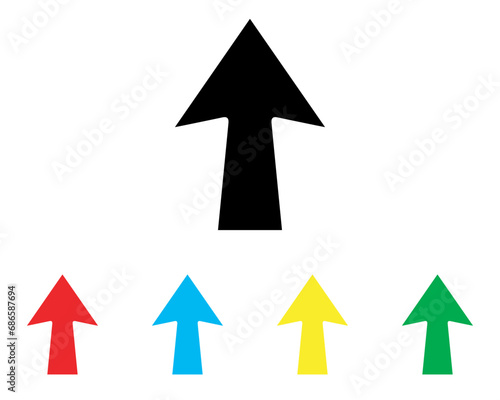 Up arrow icon vector. Scroll up icon sign symbol in trendy flat style. Set elements in colored icons. Move up vector icon illustration isolated on white background	