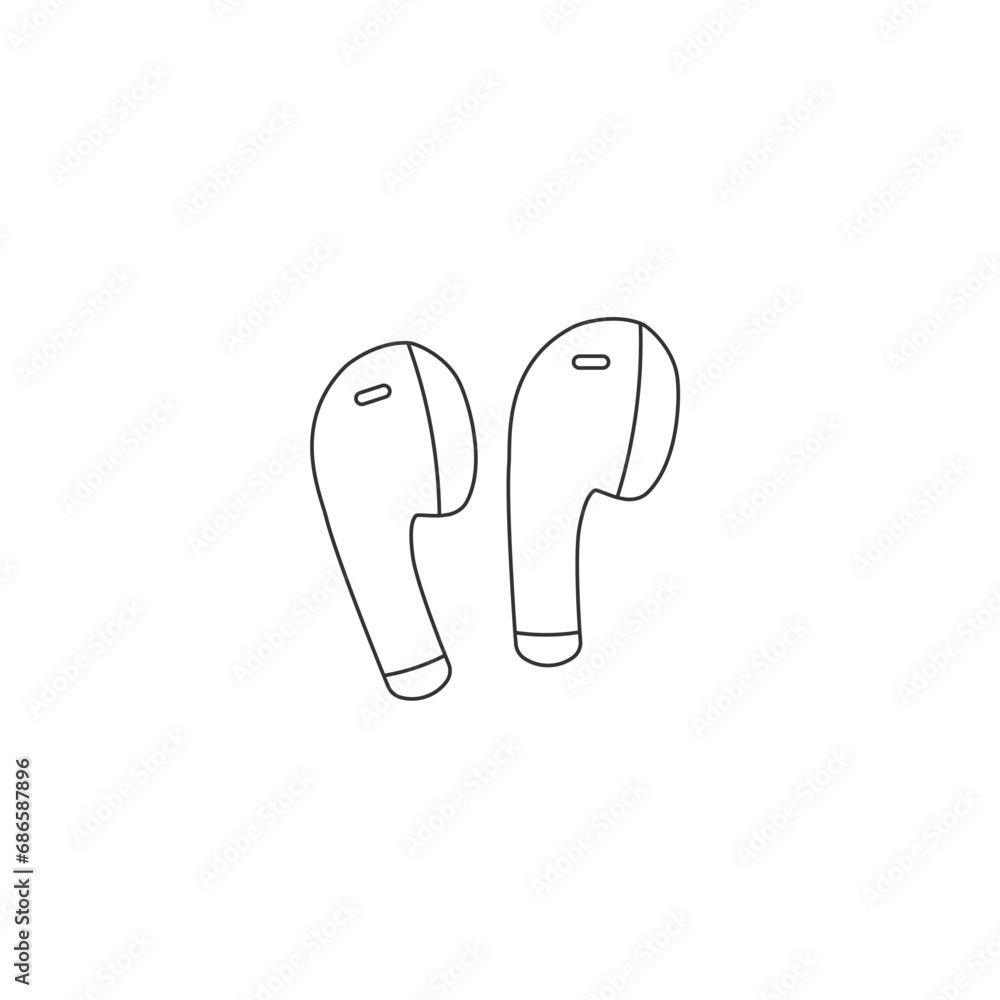 Earphone bluetooth icon design. Earphone icon in modern flat style design. Vector illustration Earphone bluetooth icon design. Earphone icon in modern flat style design. Vector illustration