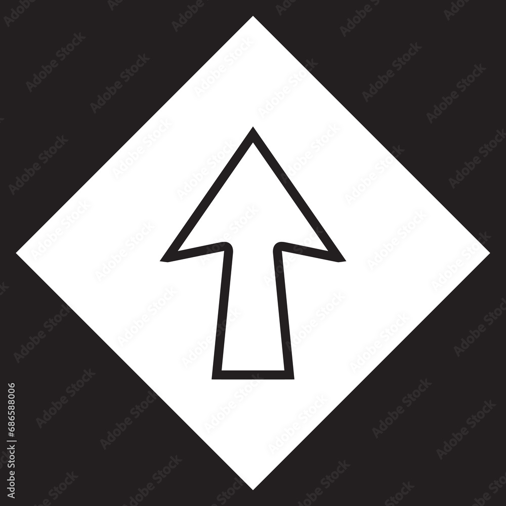 Up arrow icon vector. Scroll up logo design. Move up vector icon illustration in rhombus isolated on black background Up arrow icon vector. Scroll up logo design. Move up vector icon illustration in rhombus isolated on black background