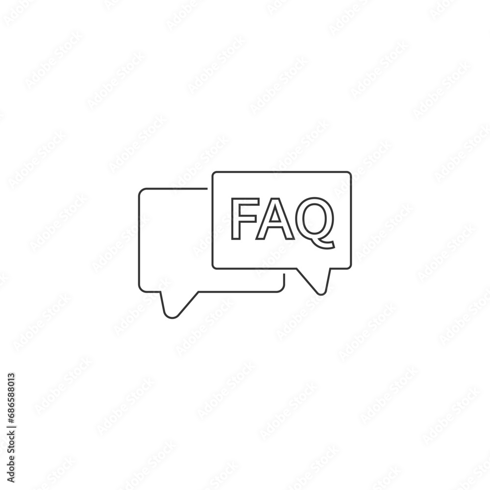 Faq icon vector flat sign Faq icon vector flat sign