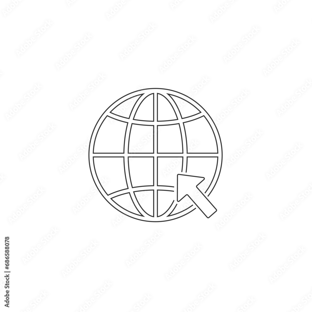 Obraz premium Go to web icon symbol vector