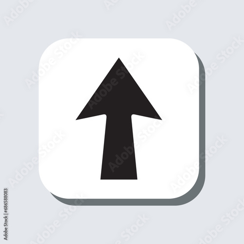 Up arrow icon vector. Scroll up sign symbol in trendy flat style. Move up vector icon illustration in square isolated on gray background