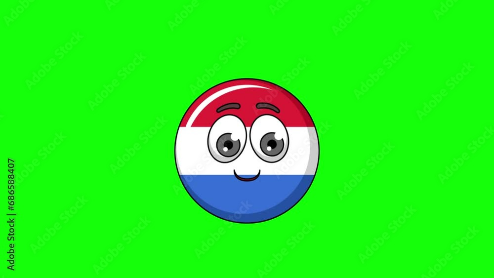 flag of netherlands cartoon with a smiling face with heart eyes, emoji emoticon animation flag of netherlands cartoon with a smiling face with heart eyes, emoji emoticon animation