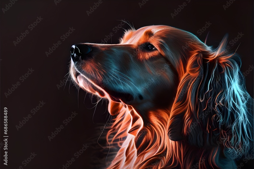 cavalier king charles spaniel dog portrait with black bg