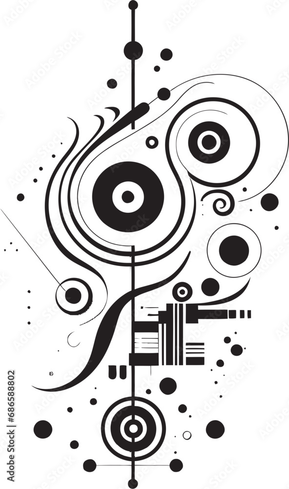 Curvilinear Symphony Contemporary Vector Elegance Curly Whispers Abstract Vector Artistry in Modern Design