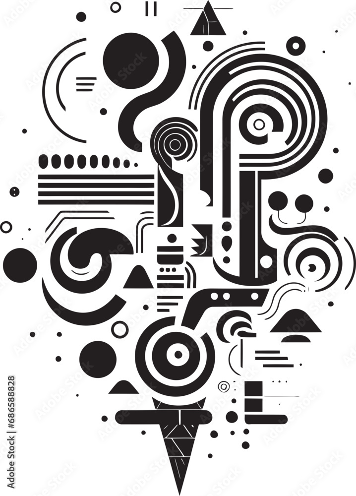 Fototapeta premium Synchronized Loops Abstract Curly Vector Icons Ethereal Coils Modern Vector Design Elements