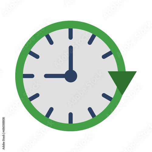 Anti Clockwise Vector Flat Icon Design