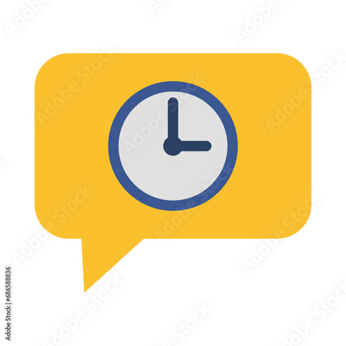Message Clock Vector Flat Icon Design photo