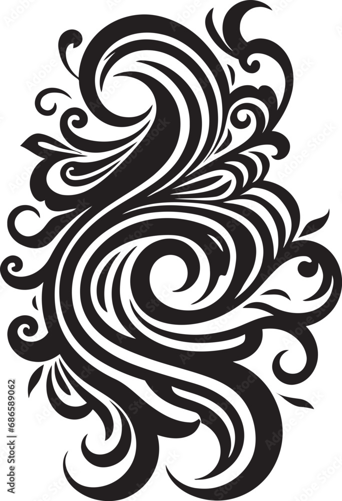 Dynamic Coilscape Abstract Curly Vectors in Modern Design Abstracted Swirls Modern Vector Art with Curly Flair