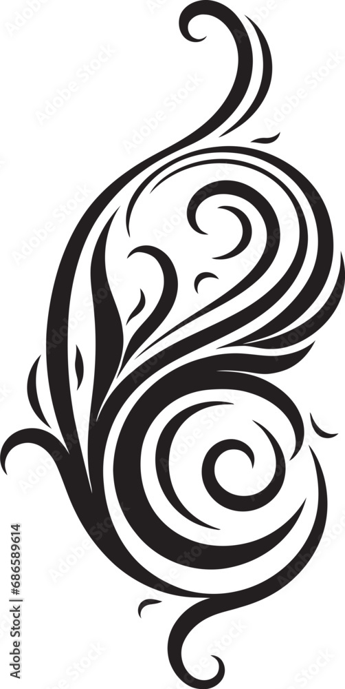 Decorative Vector Art with Curves Stylish Calligraphic Vector Element Decorative Vector Art with Curves Stylish Calligraphic Vector Element