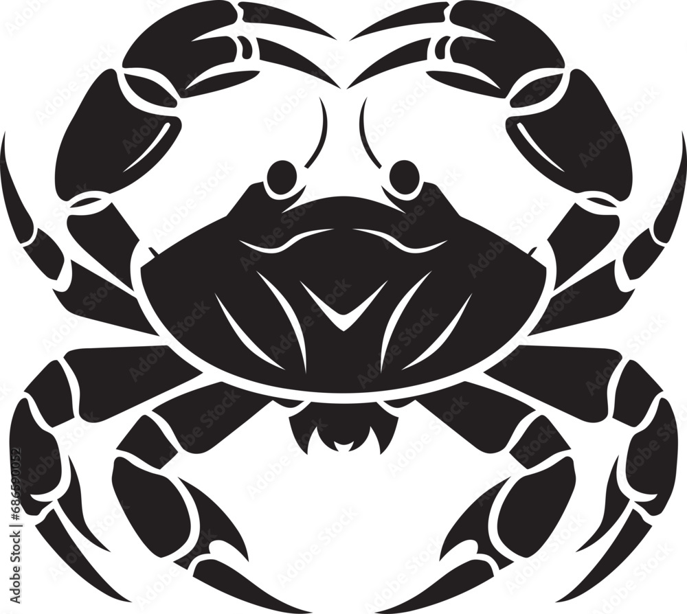 Clawed Defender Vector Crab Emblem Oceanic Overlord Crab Icon Vector