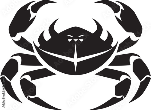 Coral Commander Crab Emblem Vector Crab Crest Vector Crab Design